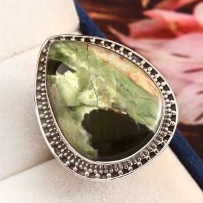 Chrome chalcedony Ring Size US 10 925 Sterling Silver (RS8-333)