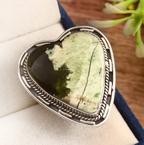 Chrome chalcedony Ring Size US 8 925 Sterling Silver (RS8-335)