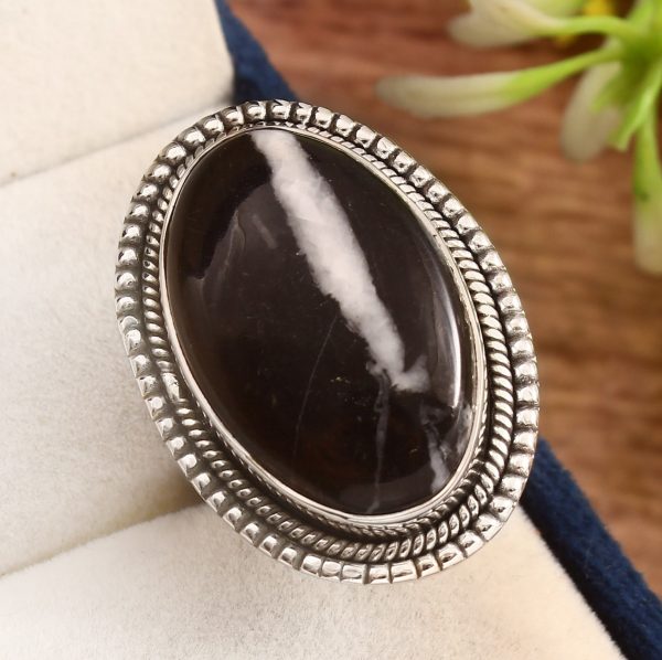 White Buffalo Turquoise Ring Size US 10 925 Sterling Silver (RS8-360)