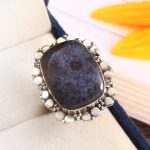 Dumortierite Quartz Ring Size US 8 925 Sterling Silver (RS8-417)