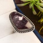 Lepidolite Ring Size US 7Â½ 925 Sterling Silver (RS8-409)