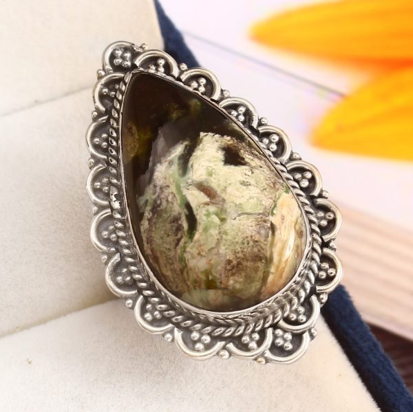 Chrome Chalcedony Ring Size US 9 925 Sterling Silver (RS8-343)