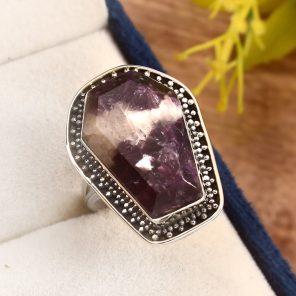 Lepidolite Ring Size US 8 925 Sterling Silver (RS8-411)