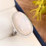 Rainbow Moonstone Ring Size US 6Â½ 925 Sterling Silver (RS8-421)