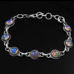 Fire Ethiopian Opal Bracelet 925 Sterling Silver Jewelry (REXT49-285)