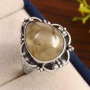 Prehnite Ring Size US 10 925 Sterling Silver (RS104-37)