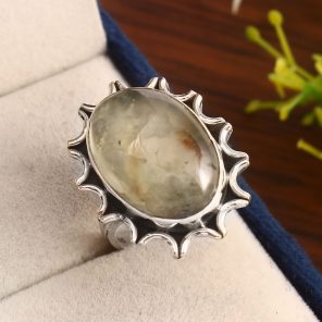 Prehnite Ring Size US 7 925 Sterling Silver (RS104-39)