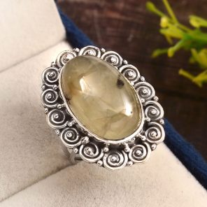 Prehnite Ring Size US 7 925 Sterling Silver (RS104-42)