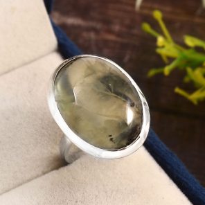 Prehnite Ring Size US 7 925 Sterling Silver (RS104-48)