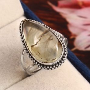 Prehnite Ring Size US 9 925 Sterling Silver (RS104-44)