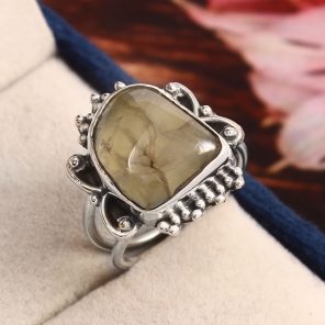 Prehnite Ring Size US 7 925 Sterling Silver (RS104-46)