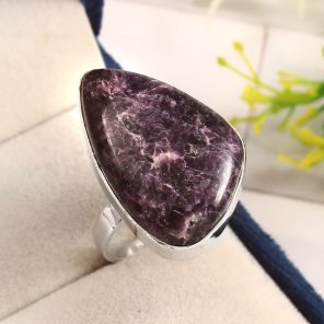 Lepidolite 925 Sterling Silver Ring Size US 11 (RS104-51)