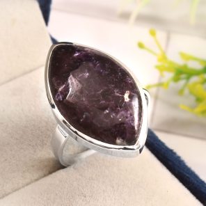 Lepidolite 925 Sterling Silver Ring Size US 11 (RS104-53)