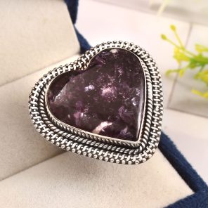 Lepidolite 925 Sterling Silver Ring Size US 10 (RS104-55)