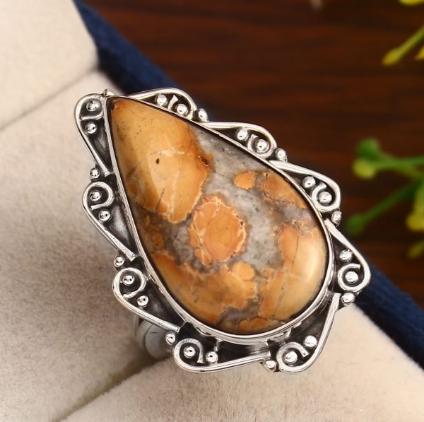 Maligano Jasper Ring Size US 6 925 Sterling Silver (RS8-283)