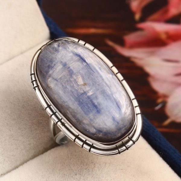Kyanite Ring Size US 8 925 Sterling Silver (RS8-313)