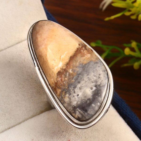 Maligano Jasper Ring Size US 7 925 Sterling Silver (RS8-291)