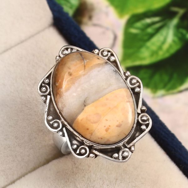 Maligano Jasper Ring Size US 6 925 Sterling Silver (RS8-293)