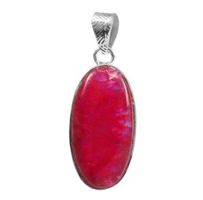Pink Moonstone 1.5" 925 Sterling Silver Pendant (REXT33-45)