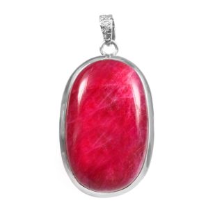 Pink Moonstone 2" 925 Sterling Silver Pendant (REXT33-48)