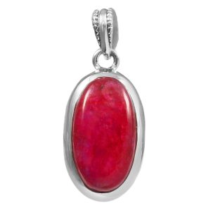 Pink Moonstone 1.5" 925 Sterling Silver Pendant (REXT33-49)