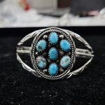 Arizona Turquoise Southwest Style 925 Sterling Silver Cuff Bangle (RSB2-87)
