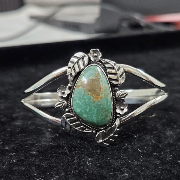 Kingman Turquoise Southwest Style 925 Sterling Silver Cuff Bangle (RSB2-80)