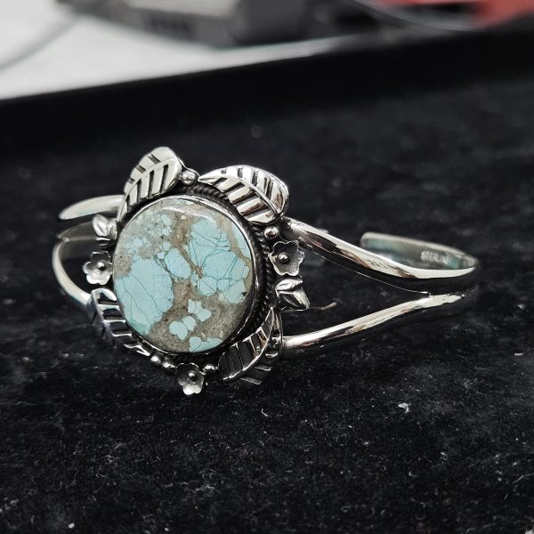 Amaroo station Australian Turquoise Southwest Style 925 Sterling Silver Cuff Bangle (RSB2-82) - Image 2