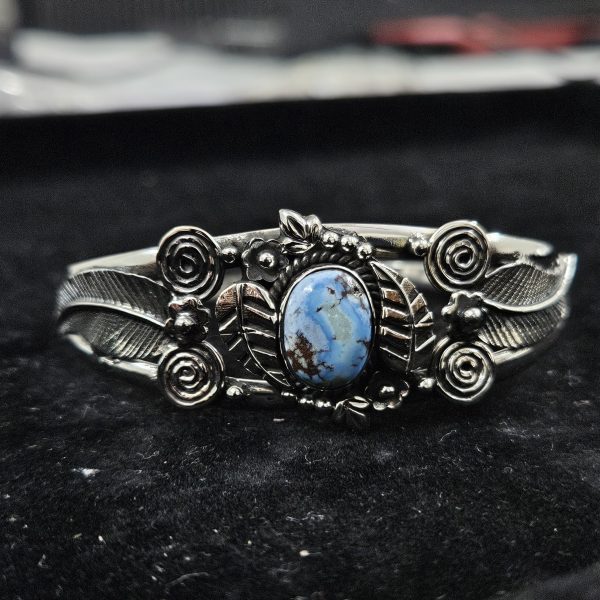 Golden Hill Turquoise Southwest Style 925 Sterling Silver Cuff Bangle (RSB2-94)