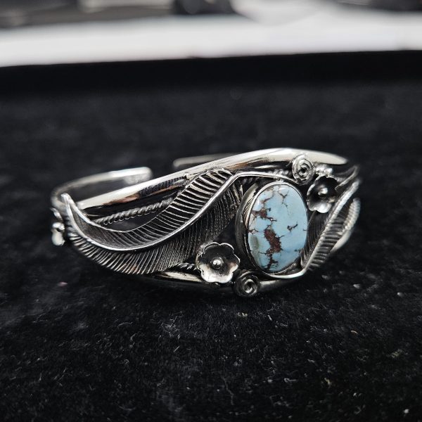Golden Hill Turquoise Southwest Style 925 Sterling Silver Cuff Bangle (RSB2-91) - Image 3