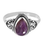 Charoite Dainty 925 Sterling Silver Ring (REXT28-22)