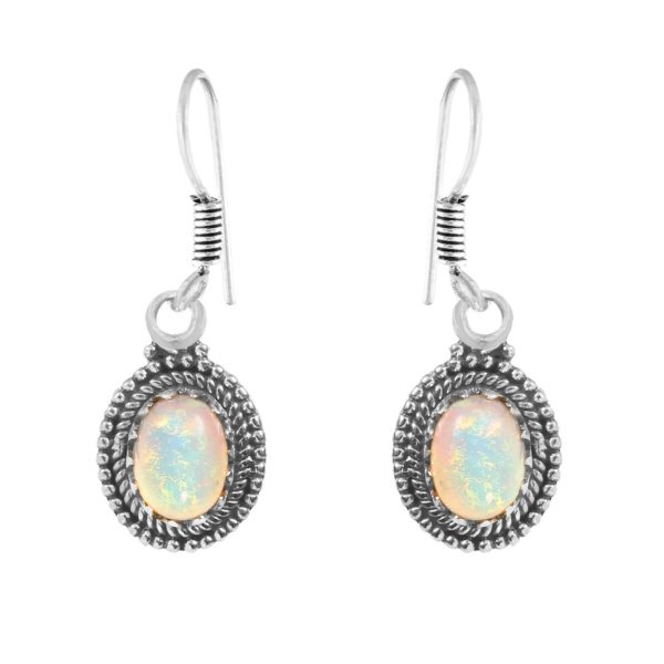 Ethiopian Opal 0.75" 925 Silver Earrings (RS100-4)