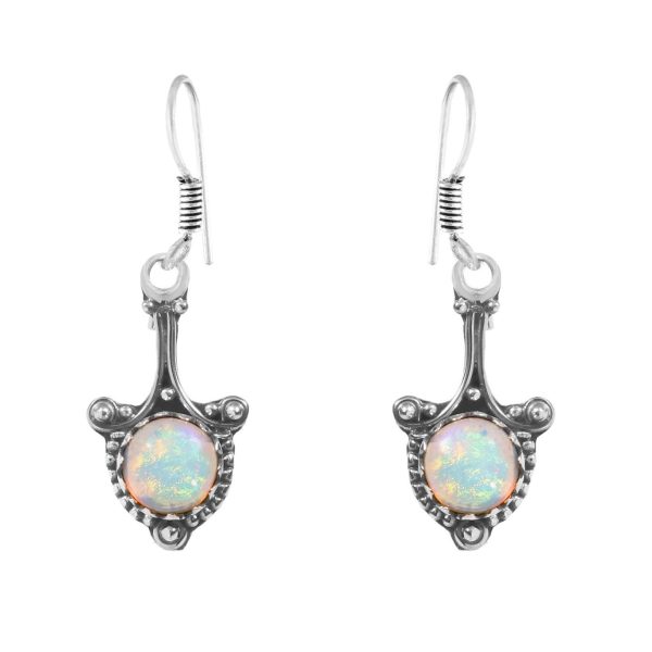 Ethiopian Opal 0.75" 925 Silver Earrings (RS100-5)