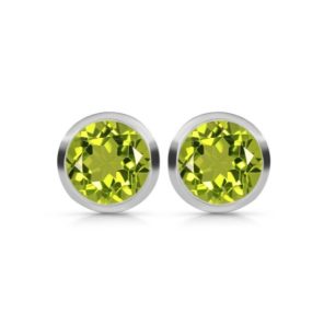 Peridot Round 925 Sterling Silver Stud Earring (REXT55-2)