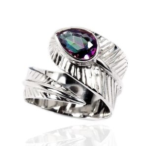 Mystic Topaz Adj. 925 Sterling Silver Ring (RS102-3)