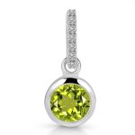 Peridot & White Topaz 0.6" 925 Silver Pendant (RS106-5)