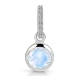 Moonstone & White Topaz 0.6" 925 Silver Pendant (RS106-6)