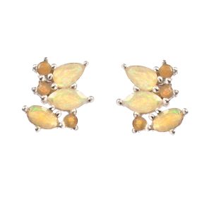 Opal 925 Sterling Silver Stud Earrings (RS14-159)