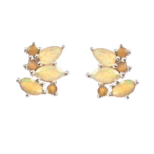 Opal 925 Sterling Silver Stud Earrings (RS14-159)
