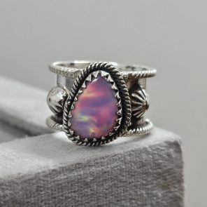 Aurora Opal Southwest Sterling Silver Ring 925 (REXT46-54)