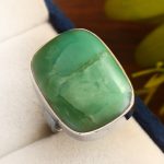 Chrysoprase Ring Size US 7 Sterling Silver 925 (RS30-95)
