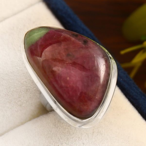 Ruby Ziosite Ring Size US 6 Sterling Silver 925 (RS30-133)
