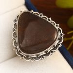 Coffee Moonstone Ring Size US 9 Sterling Silver 925 (RS30-129)