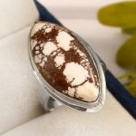Wild Horse Jasper Ring Size US 6 Sterling Silver 925 (RS30-111)