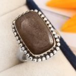 Silver Sheen Obsidian Ring Size US 9 Sterling Silver 925 (RS30-127)