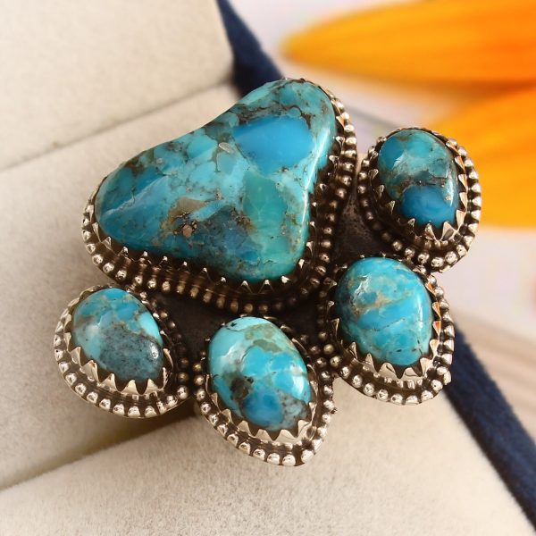 Mohave Turquoise Ring Size US 7 Sterling Silver 925 (RS30-140)