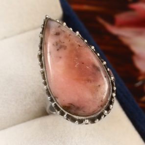 Pink Opal Ring Size US 7 Sterling Silver 925 (RS109-63)