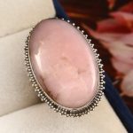 Pink Opal Ring Size US 7 Sterling Silver 925 (RS109-65)