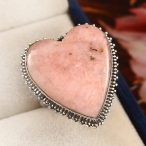 Pink Opal Ring Size US 10 Sterling Silver 925 (RS109-66)