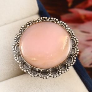 Pink Opal Ring Size US 10 Sterling Silver 925 (RS109-68)